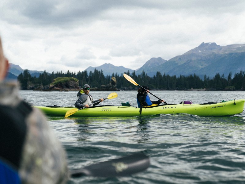 tandem kayakers in Homer