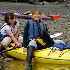two women in kayak